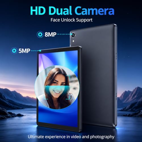 Image of Android 16 Tablet 10 Inch 30GB RAM 128GB ROM 1TB Expand, Octa-Core Processor, Widevine L1 HD IPS Touchscreen, WiFi 6 BT5.3 Dual Camera Face Unlock Tablet, Black