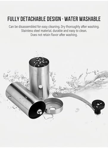 Manual Coffee Grinder, Stainless Steel Conical Burr Mill with Hand Crank for Espresso, French Press, Camping & Travel - 4