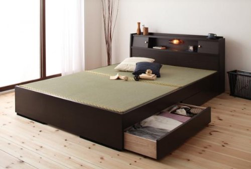 Amazon｜照明・棚付き畳収納ベッド【月下】Gekka (シングル, ダーク
