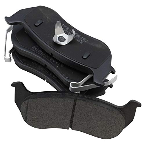 Image of TRQ Rear Brake Pad and Rotor Set Semi Metallic Rotors Calipers Compatible with 2006-2010 Ford Explorer Mercury Mountaineer 2007-2010 Explorer Sport Trac