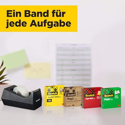 Scotch Magic Klebeband – 1 Roll 19mm x 33m - Transparenter & matter Klebefilm für den alltäglichen Gebrauch