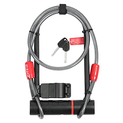 Zéfal K-TRAZ U11 Cable Antivol en U + Cable vélo/scooter-120 cm Mixte Adulte, Noir