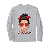 Fille Marocaine Femme Drapeau Maroc Manche Longue