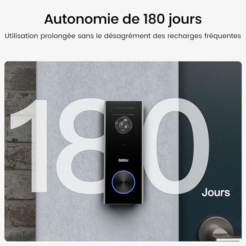 Détection de personnes et audio bidirectionnel sur sonnette connectée aosu 2K - 7