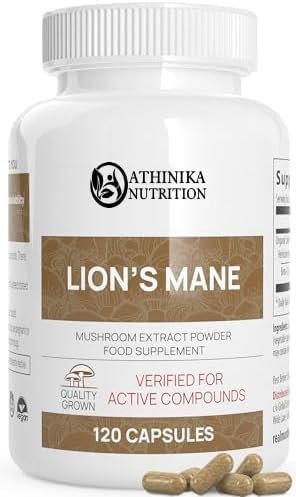 Real Mushrooms Lions Mane Capsules - Vegan, Organic Mushroom Extract for Cognitive Function, Immune Support Brain Supplements, Memory and Focus, 300 Caps