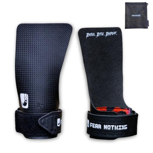 FEAR NOTHING Grips für Functional Training WODs Handschuhe für Gewichtheben Gymnastik Handschutz Handschuhe für Klimmzüge Pullup Handschuhe Grips Männer und Frauen.