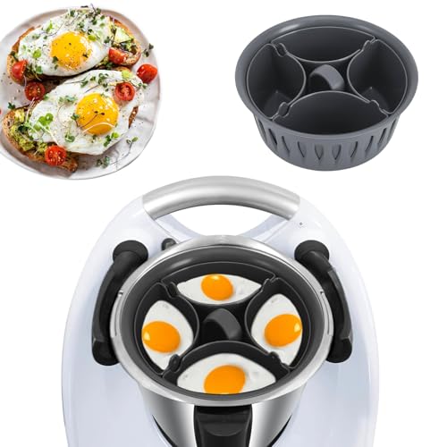 Cocedor de Huevos para 4 Huevos, 2 en 1 Combinado, Accesorios para Cocinar Huevos, Huevos al Vapor, Accesorios de Cocina, Cesta para Huevos, Compatible con Cocinas Multifunción, Adecuado para Cocinas