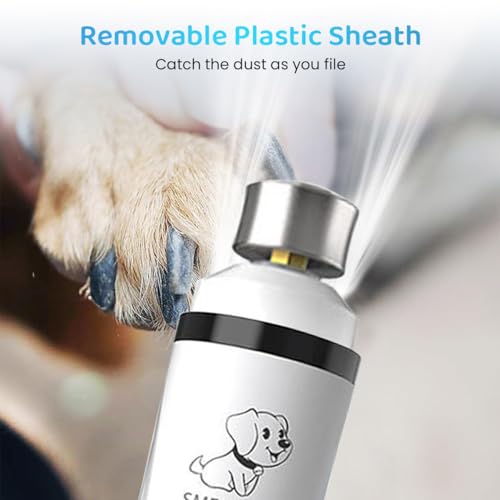 Image of Qpets Electric Dog Nail Grinder with 3 Speeds Modes and 2 Led Light Dog Nail Trimmer for Cat Dog USB Electric Dog Nail Grinder, Dog Nail Cutter for Small Medium Large Dogs and Cats