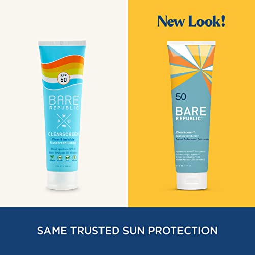 Bare Republic Clearscreen Sunscreen Spf 50 Sunblock Body Lotion, Water Resistant With An Invisible Finish, 5 Fl Oz #TOP3