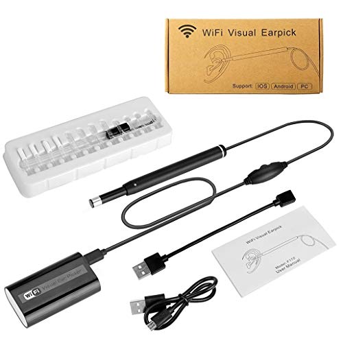 Otoskop, Digitale USB-Kamera des Mikroskops, Ohrendoskop, drahtloses 720P HD-Ohrenschmalz-Entfernungswerkzeug mit 6 LEDs für iOS, Android