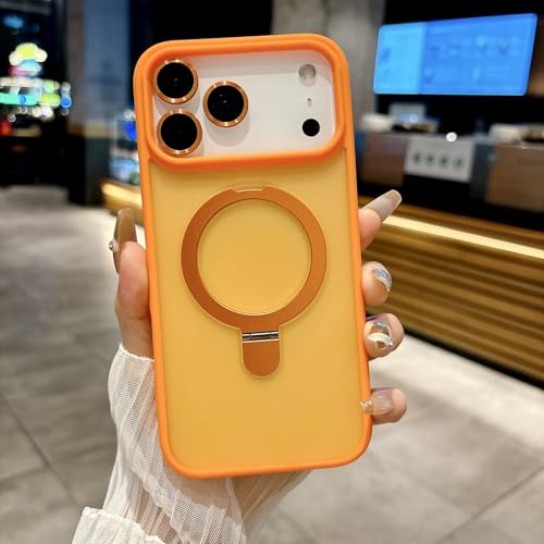 Coque orange iPhone 17 rigide en silicone givré idéale pour vos sorties et voyages dynamiques