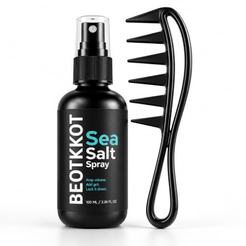 Image of Sea Salt Hair Spray for Men with Styling Comb | Hair Volumizer & Texturizer | Beach Waves | Natural Matte Finish | Medium Hold | Adds Texture & Volume | Hair Styling Spray 100ml