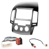 CARAV 11-141-14-1 Radioblende Car 2-DIN in Dash Installation kit Set for Hyundai i-30 (FD) 2008-2011 (Manual Air-Conditioning/Left Wheel) + ISO and Antenna Adapter Cable