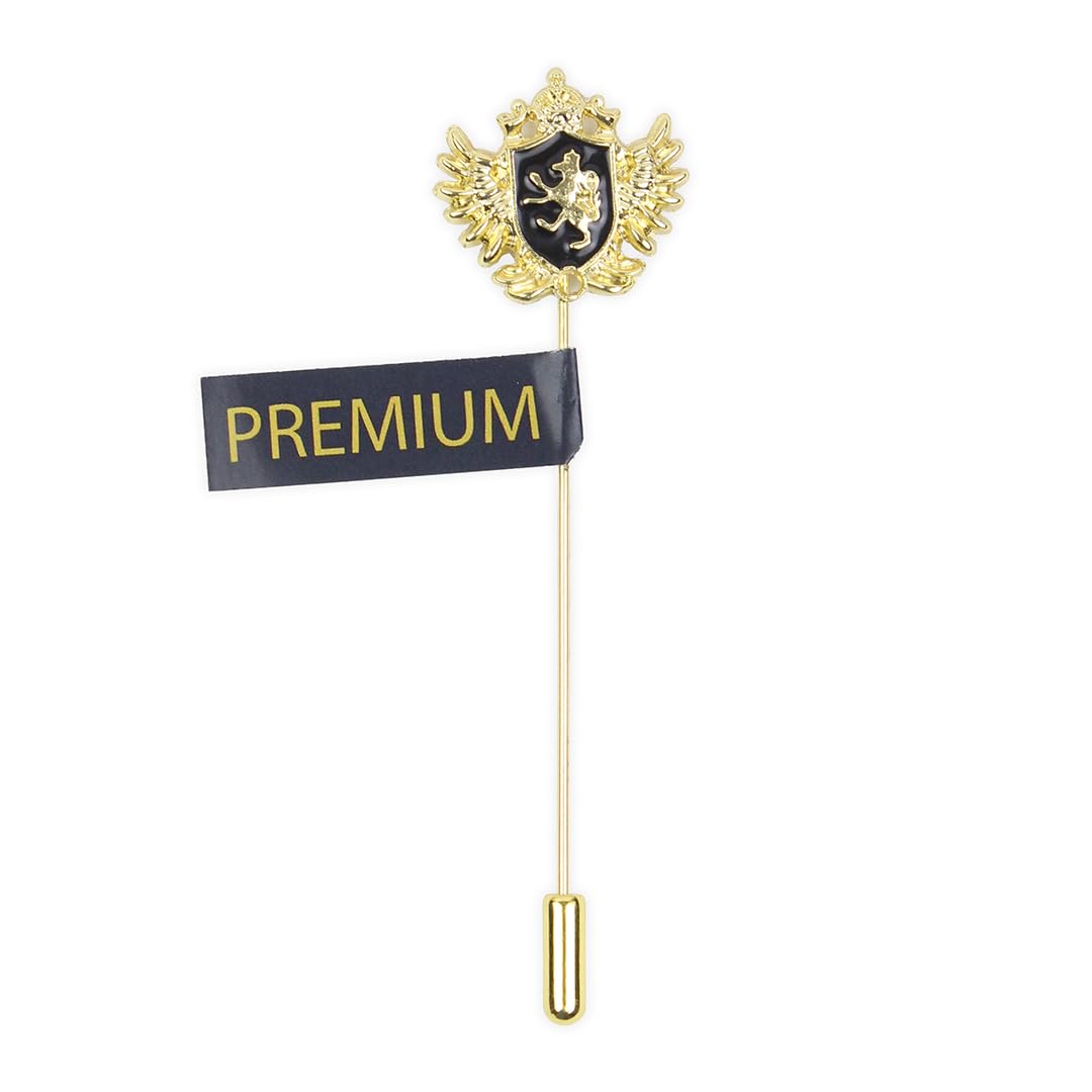 Peluche Coat Of Arms - Golden & Black Colored Brooch/Lapel Pin for Men (B07CK6LFMT) Amazon Price History, Amazon Price Tracker