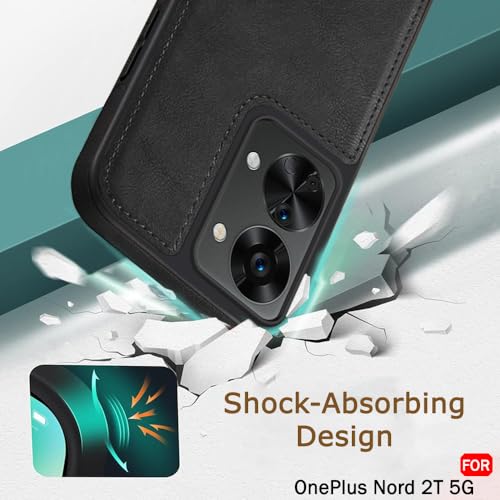 Image of TheGiftKart Genuine Leather Finish Back Case for OnePlus Nord 2T 5G | ShockProof Design | Raised Edges for Camera & Screen Protection | Stunning Minimalist Case Compatible with OnePlus Nord 2T (Black)