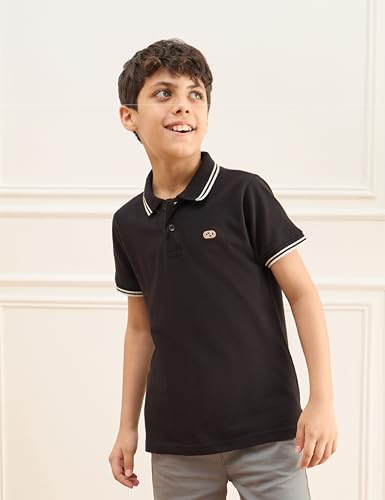 Image of Amazon Brand - Symbol Boys Cotton Rich Solid Polo Tshirt | Collar Tshirts | Half Sleeves | Plain-Regular Fit