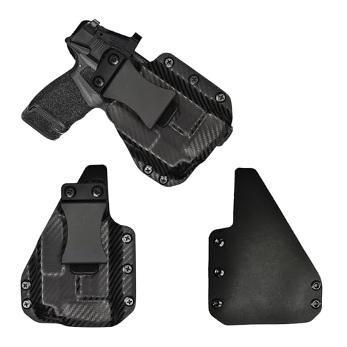 IWB Gun Holster for Concealed Carry - Hellcat Rdp/Pro - O light PL-Mini 2 Valkyrie Light | Handmade Hybrid Leather Kydex Pistol Holsters for Concealed Carry | EYV Holsters