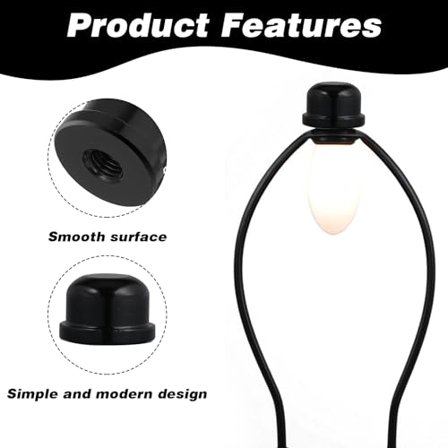 Image of 4 Pcs Lamp Finials Lamp Toppers Screw On Tall Finial Tapped Knob Accessories Solid Finials Caps Tapped of Tops Finial Knob Shade Screw Cap Fittings for Shade Holder
