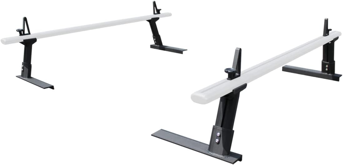 MaxxHaul Universal Aluminum Truck Ladder Lumber Pipe Contractor Rack - 500 lb Capacity 17" Mid Height with Mounting Clamps No-Drill Installation for Pickup Trucks - Crossbar Sold Separately