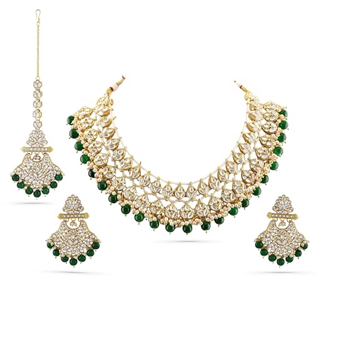 Image of Rubans Beads Necklace Set Gold Plated Traditional Jewellery Gift for Women & Girls