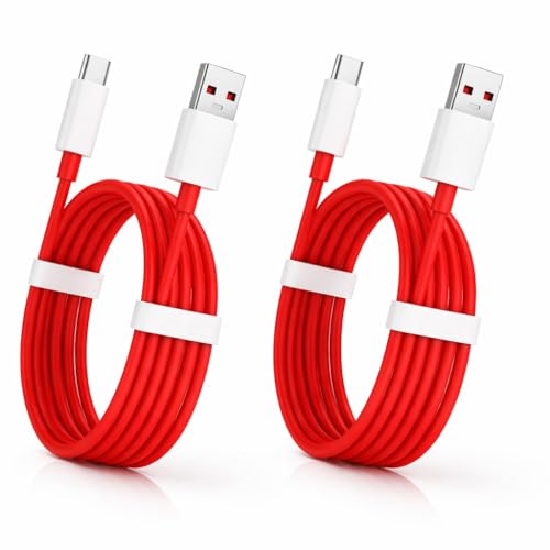 Image of CERLINK 80W Fast Charging USB Type-C Cable for OnePlus 13 /13R /13s, 12 /12R, 11 /11R, 10 /10R /10T /10 Pro, 9 /9R /9RT /9 Pro, 8 /8T, 7T /7 Pro & Nord Series | High-Speed Data Sync Charger Cable (Pack of-2)