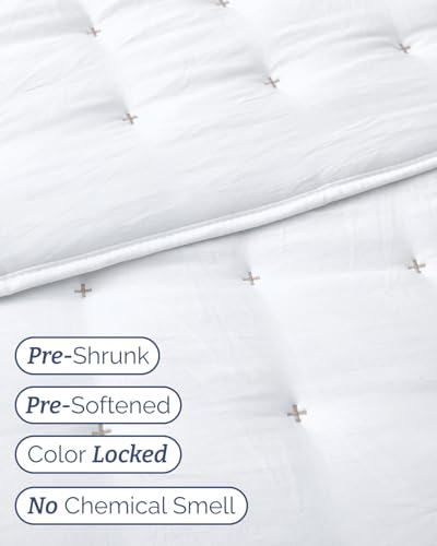 Image of Quilts Queen Size - Bedspread for Queen Size - Lightweight Comforter Set - Quilt Bedding Set for All-Seasons - Ultra Soft, Breathable & Comfy - Summer Coverlet with 2 Pillow Shams - 90 inch x 96 inch, White