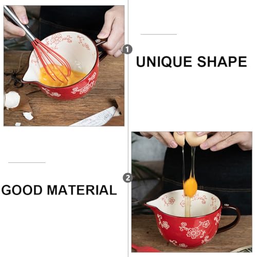 Tazón Mezclador Cerámico Rojo para Cocina GANAZONO miniatura 3