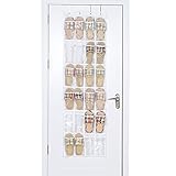 MaidMAX Over the Door Organizer with 24 Clear Pockets and 4 Hooks, 64 Inches High