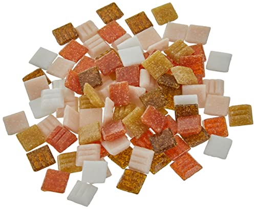 Rayher 1453031 Glass Mosaic Tiles for Arts and Crafts, Squares in The Size 1 x 1 cm, Natural Shades, 1 kg