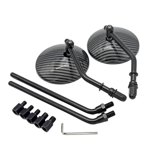Espejos retrovisores redondos de 10mm para motocicleta color negro estilo retro