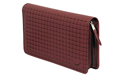 Image of Sukeshcraft Multiple Cheque Book Holder | Original PU Holds Upto 8 Cheque Books, Redwine