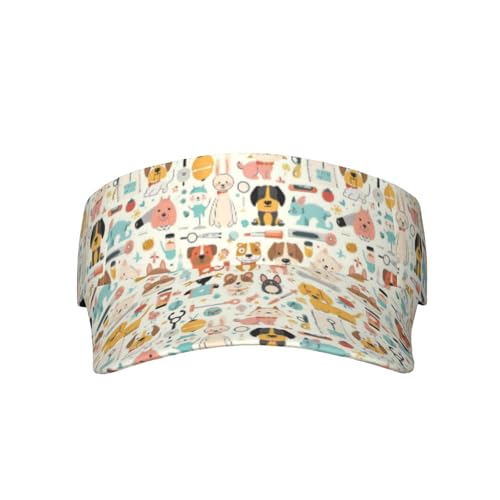 Moxquju Veterinary Clinics Print Breathable Adult Sun Visor