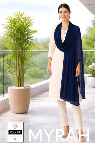 Image of MYRAH Chiffon Solid Casual Daily Use Dupatta For Women's & Girls Length - 2.50 Meter