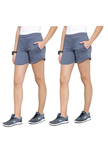 Image of UZARUS Women's Cotton Sports Gym Night Wear Shorts - Pack of 2
