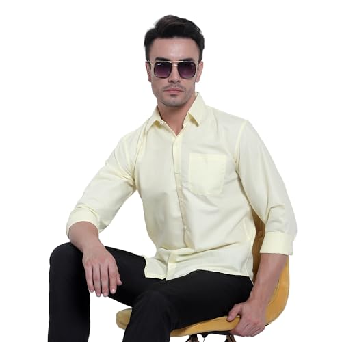 Image of Tee Projekt Premium Plain Cotton Shirt for Men | Cotton Shirt | Casual Shirt | Solid Shirt | Full Sleeves | Formal Shirt