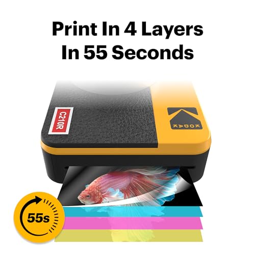 KODAK Mini Shot 2 Retro 2x3” Instant Digital Camera & Photo Printer, 38 Sheets, 2-in-1 Portable Print Camera, Bluetooth Smartphone Printer for iOS & Android, 4PASS Dye Sublimation, White