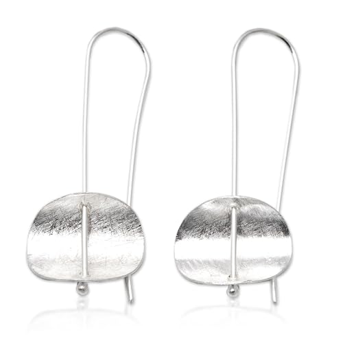 NOVICA Handmade Sterling Silver Drop Earrings | Modern Artisan Crafted Jewelry | Long French Hook Wire | Hypoallergenic Jewelry | Fair Trade Dangle | Indonesia 1.3