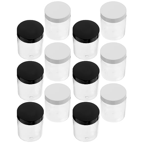 BESTonZON 12pièces Lot De Bocaux Plastique Avec Couvercle Hermétique Pour Stockage De Thé Et Céréales Transparents Et Visibles