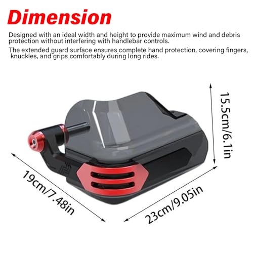 Image of Universal Motorcycle Wind Handguard - Strong & Durable Hand Protector for Bike, Red Smoked Finish, Stylish Design, Long Life, Easy Installation, High Quality Handlebar Shield