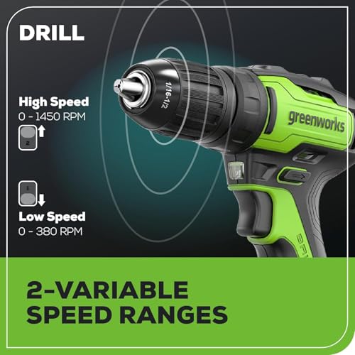 Image of Greenworks 24V Brushless 3 pcs Cordless Power Tool Combo Kit, include Drill Driver, Angle Grinder, Impact Driver, 1 x 4Ah Batteries, 1 x 2Ah Batteries and 1x 2A Charger