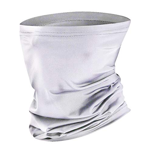 Vzatt Face Neck Gaiter, Scarf Mask, Mouth Cover Mask, Seamless Bandana Scarf (White)