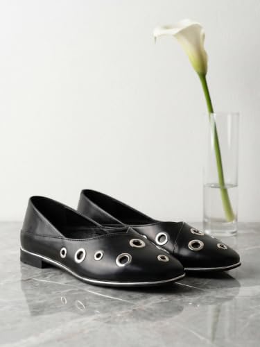 Image of Marc Loire Women's Slip-On Solid Ballerina Flats | Embellished | Round Toe | PU Upper | Comfortable Casual Footwear