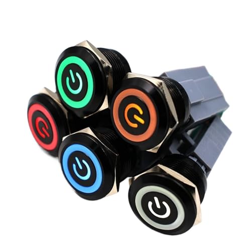 Bouton-poussoir en métal pour rénovation auto et moto interrupteur LED 12V étanche alu noir 22mm