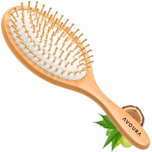 Image of Neem Wooden Hair Brush, Soaked in 21+ Herbs Amla & Bhringraj Oils