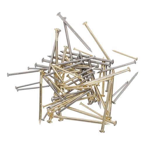 Image of POPETPOP 400pcs Wall Hardware Nails Picture Hooks for Hard Walls Picture Hanging d Rings Hanging Nails Small Nails for Picture Hanging Wall Nails for Hanging Pictures Wood Nails Iron