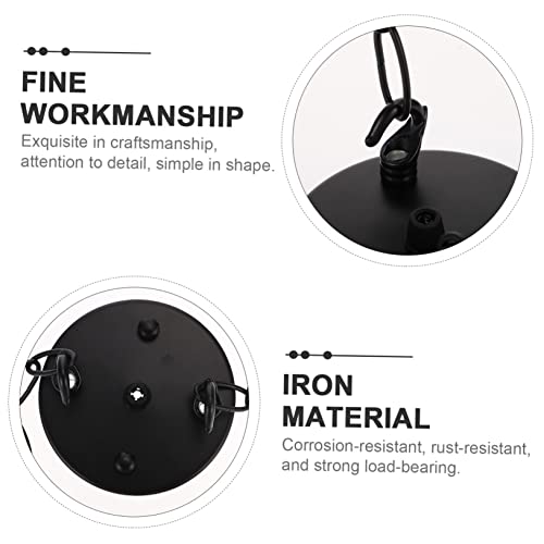 Image of Housoutil 1set Ceiling Canopy Light Fixture Cover Plate and Chains Iron Pendant Mounting Bracket for Indoor Lighting in Hallway Bar Living Room Cafe