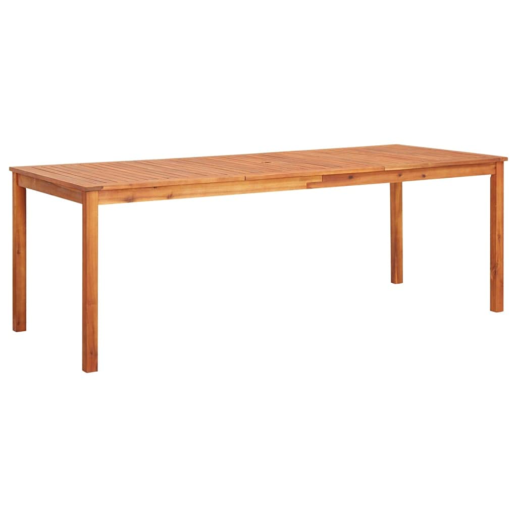 Juego de comedor de jardín de madera de acacia maciza, 8 sillas con cojines acolchados, acabado al aceite, fácil de limpiar, para patio y jardín (9 piezas)