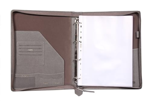 Image of Sukeshcraft PU Multiuse 25 File Sleeve for Documents, Certificates, FDRs | A4 Size Portfolio Document Holder for Office, Home, School & Sports Use (Grain Grey)