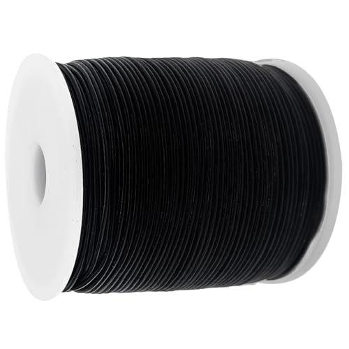 esnado Cordón de cuero redondo - 1 mm. Negro. 5 metros | Cuero auténtico | curtido vegetal. Ideal para la fabricación de joyas y pulseras, manualidades o decoración, proyectos de bricolaje, medieval