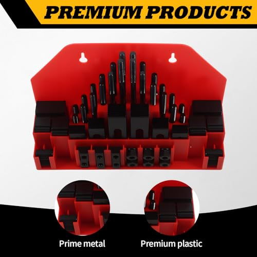 Image of 58 Pcs 1 /2 inch T-Slot 3 /8 inch-16 Stud Clamp Compatible with Milling CNC | Hardened Alloy Steel, High Clamping Stability